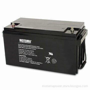 12V 65Ah Maintenance-free Solar Battery with Deep Cycle Performance, Applicable to Railway Stations